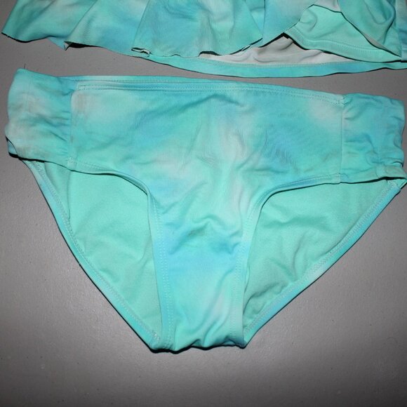 Blue 2 Pcs Justice Tankini Swimsuit Size 14 - Picture 3 of 11